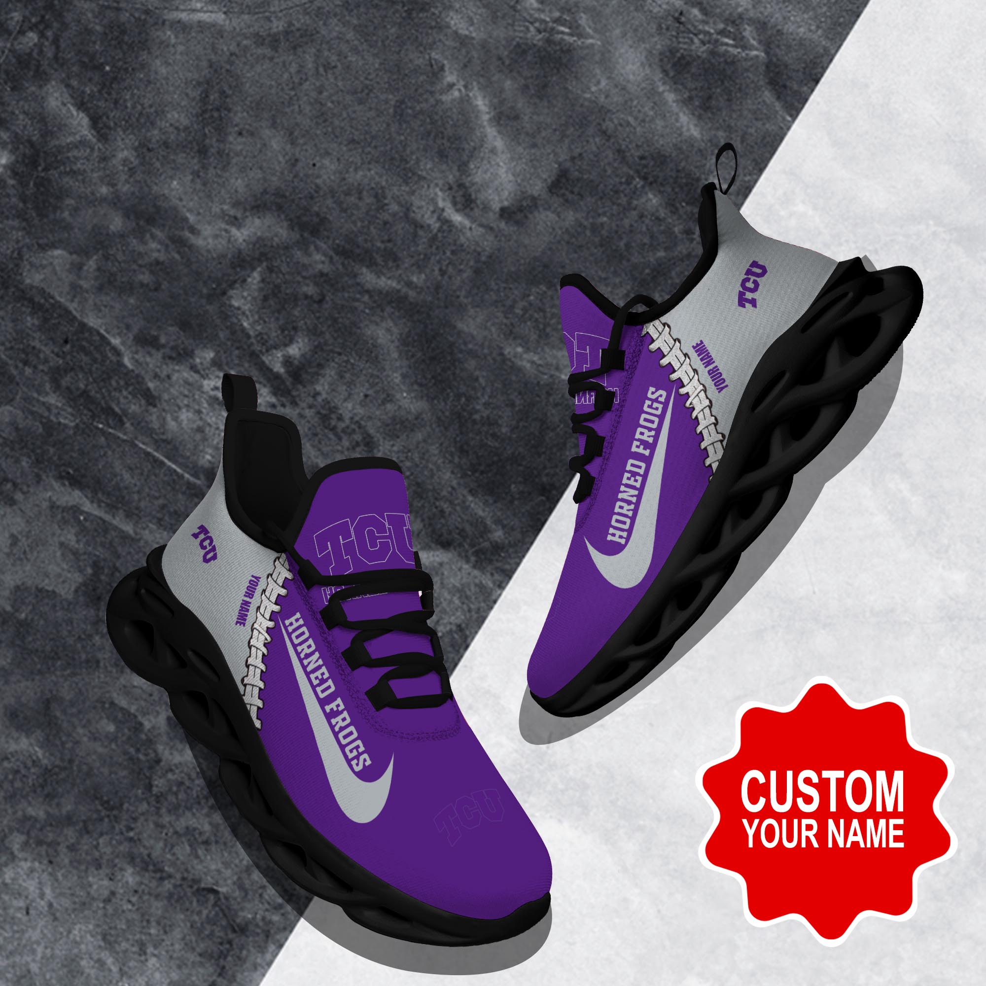JWFancy TCU Horned Frogs Max Soul Shoes Sneakers For Men And Women
