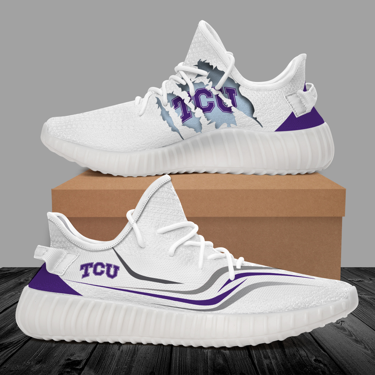 JWFancy TCU Horned Frogs Yeezy Boost Shoes For Men And Women
