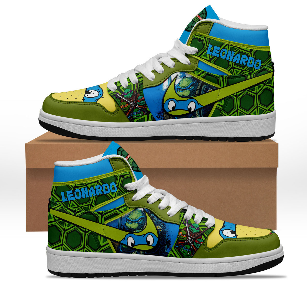 JWFancy Teenage Mutant Ninja Turtles AJ1 High Sneakers Shoes For Men And Women