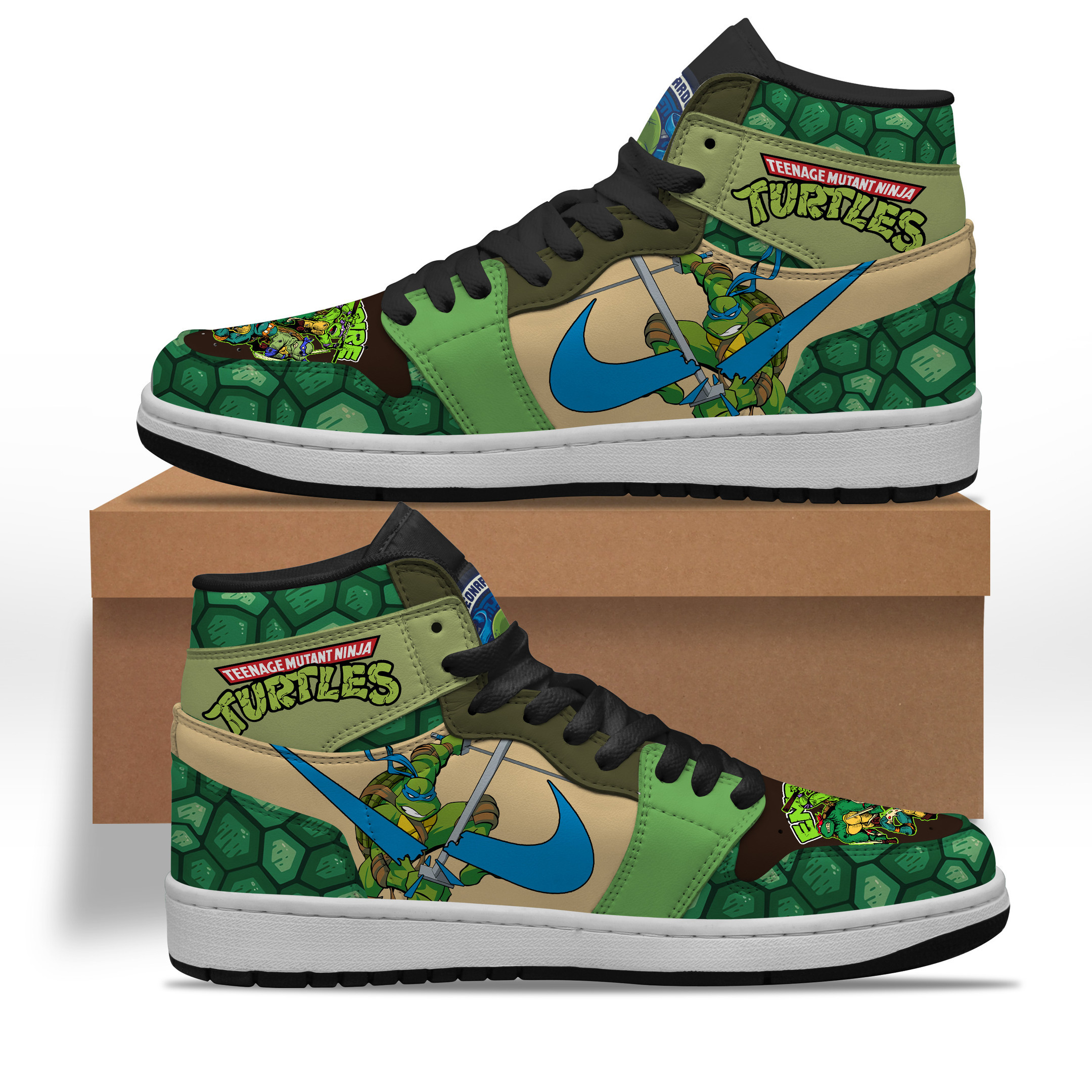JWFancy Teenage Mutant Ninja Turtles AJ1 High Sneakers Shoes For Men And Women