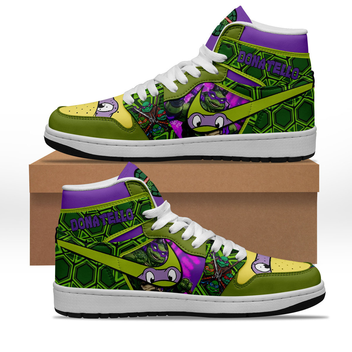 JWFancy Teenage Mutant Ninja Turtles AJ1 High Sneakers Shoes For Men And Women