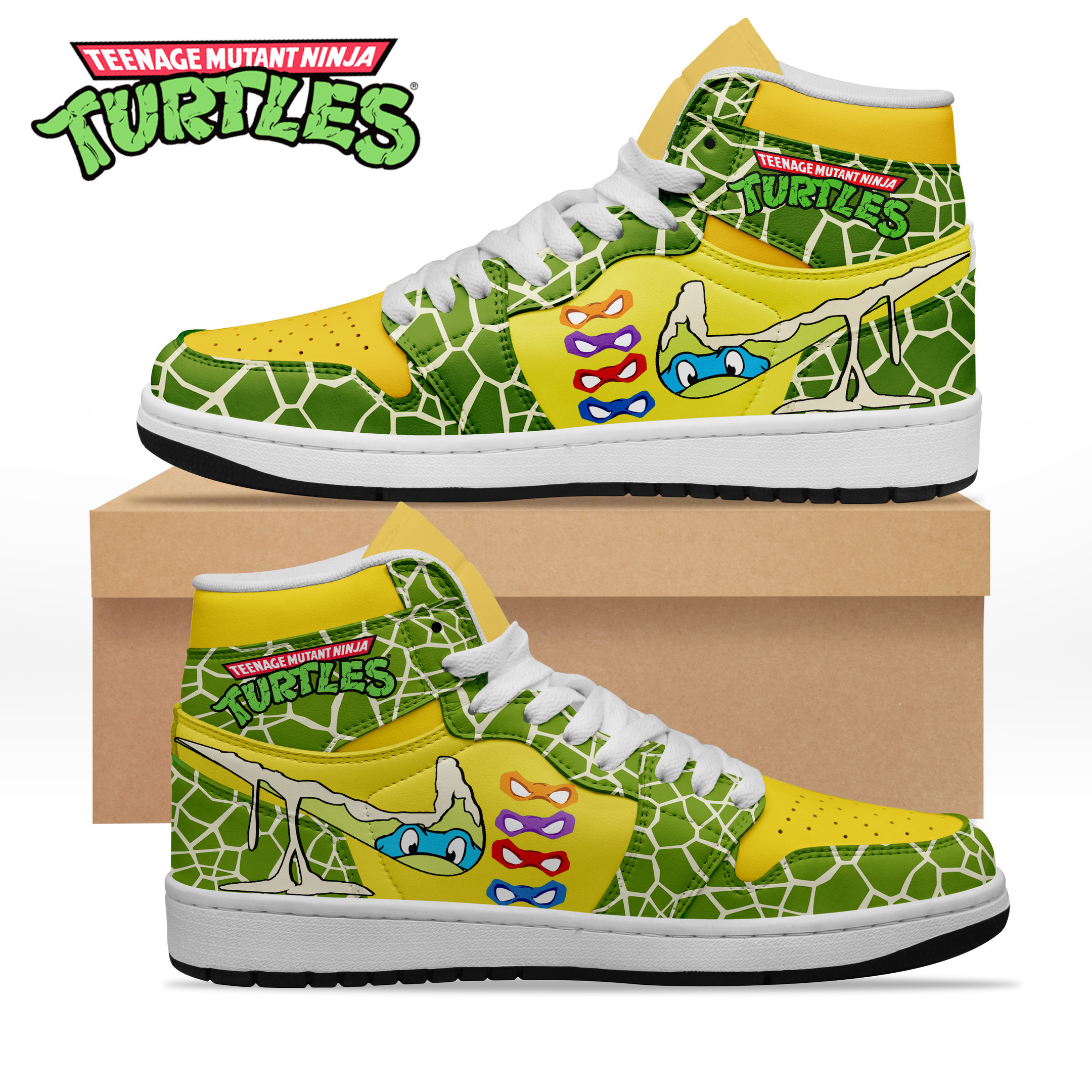 JWFancy Teenage Mutant Ninja Turtles AJ1 High Sneakers Shoes For Men And Women