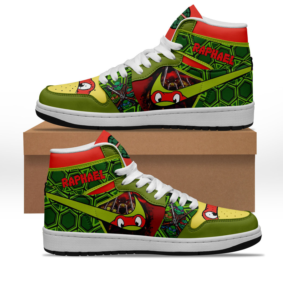 JWFancy Teenage Mutant Ninja Turtles AJ1 High Sneakers Shoes For Men And Women