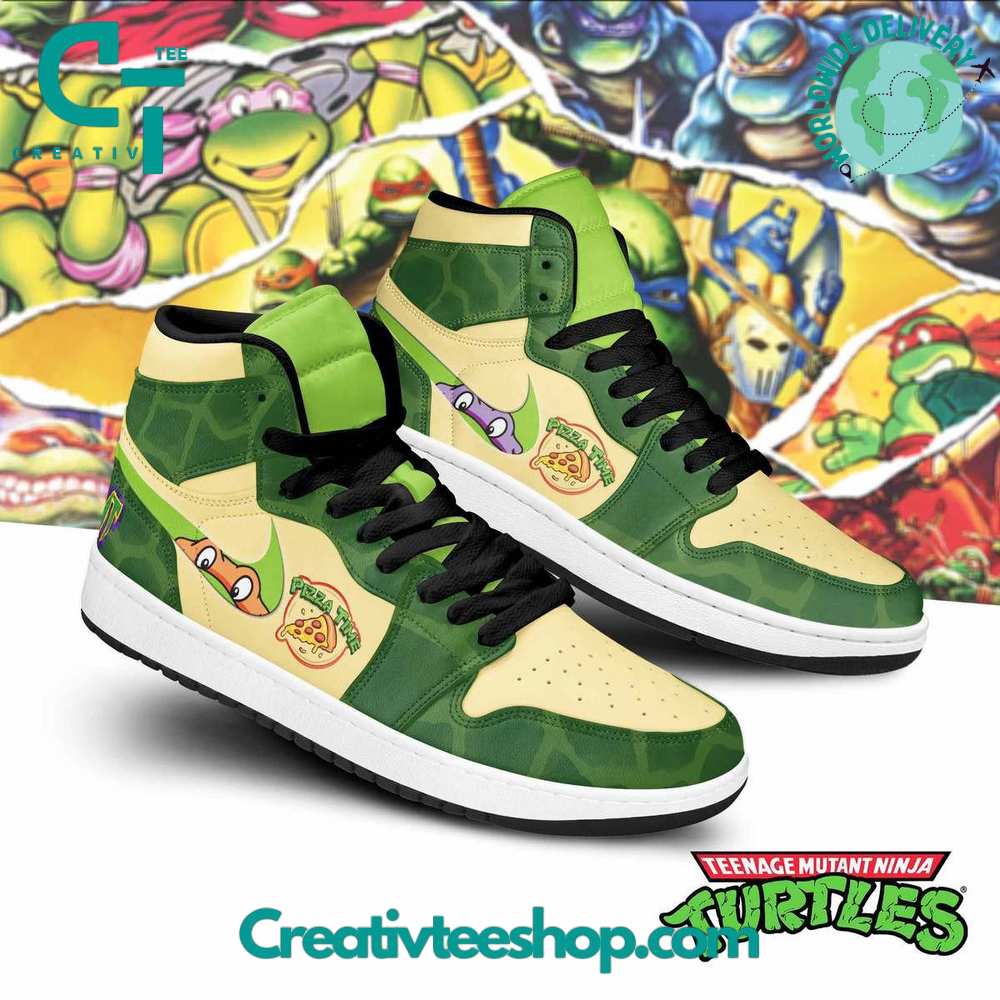 JWFancy Teenage Mutant Ninja Turtles Pizza Time AJ1 High Sneakers Shoes For Men And Women