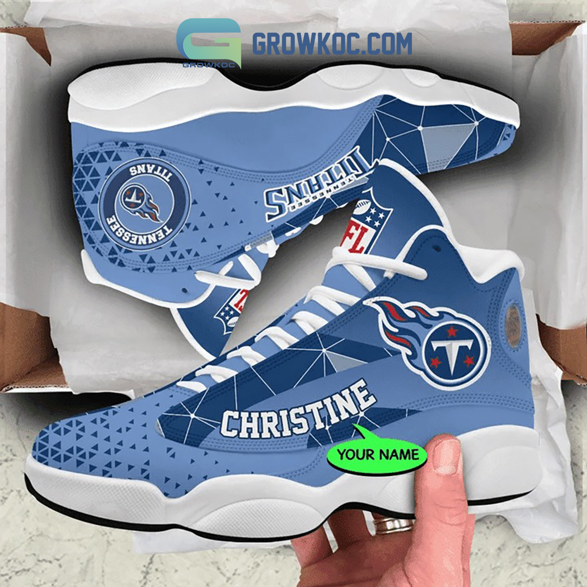 JWFancy Tennessee Titans AJ13 Sneakers Shoes For Men And Women