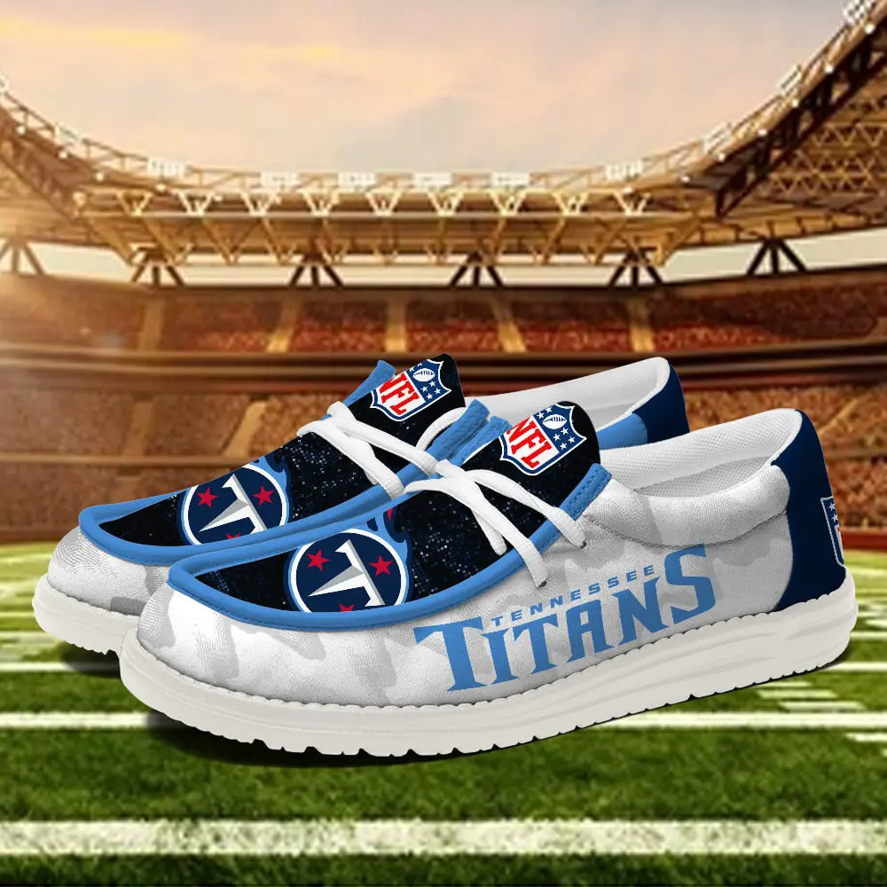 JWFancy Tennessee Titans Hey Dude Shoes Wally Men's Lace Up Loafers Comfortable For Men And Women