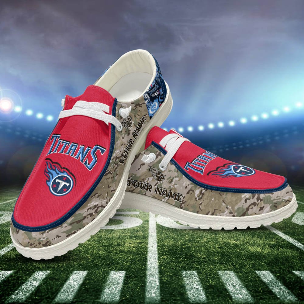 JWFancy Tennessee Titans Hey Dude Shoes Wally Men's Lace Up Loafers Comfortable For Men And Women