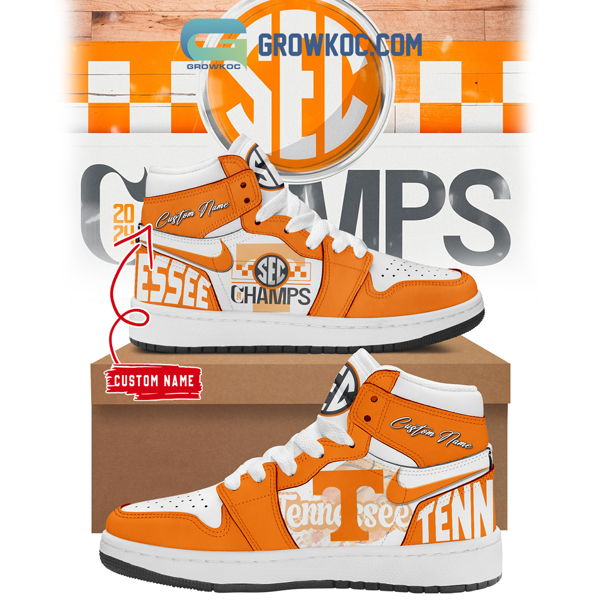 JWFancy Tennessee Volunteers AJ1 High Sneakers Shoes For Men And Women