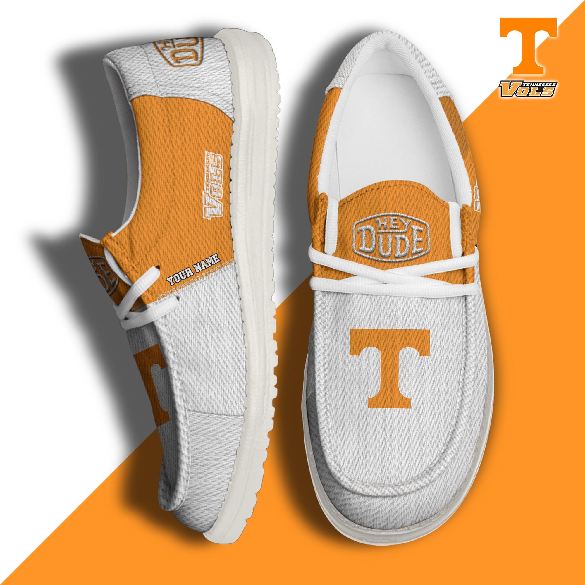 JWFancy Tennessee Volunteers Hey Dude Shoes Wally Men's Lace Up Loafers Comfortable For Men And Women