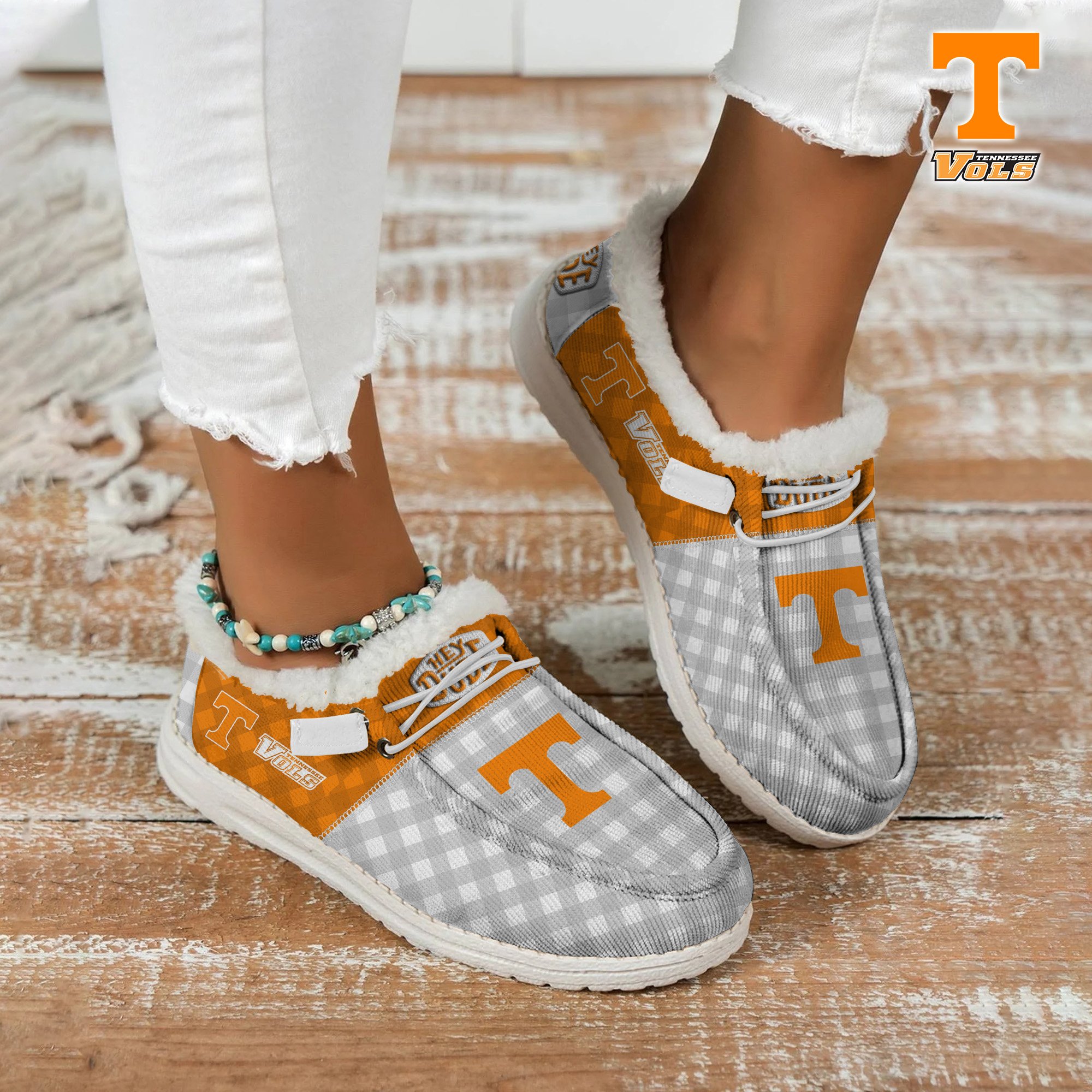 JWFancy Tennessee Volunteers Hey Dude Shoes Wally Men's Lace Up Loafers Comfortable For Men And Women