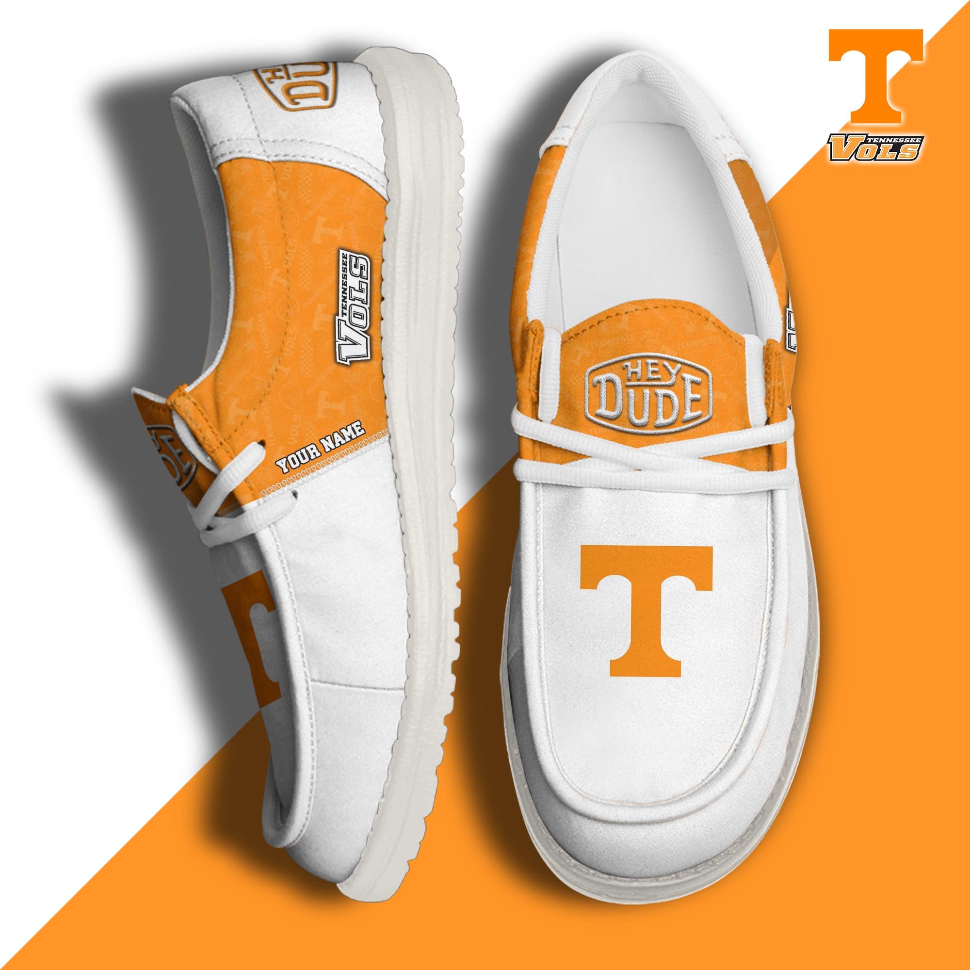 JWFancy Tennessee Volunteers Hey Dude Shoes Wally Men's Lace Up Loafers Comfortable For Men And Women