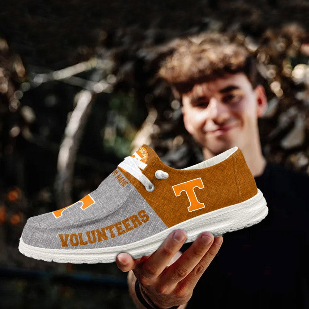 JWFancy Tennessee Volunteers Hey Dude Shoes Wally Men's Lace Up Loafers Comfortable For Men And Women