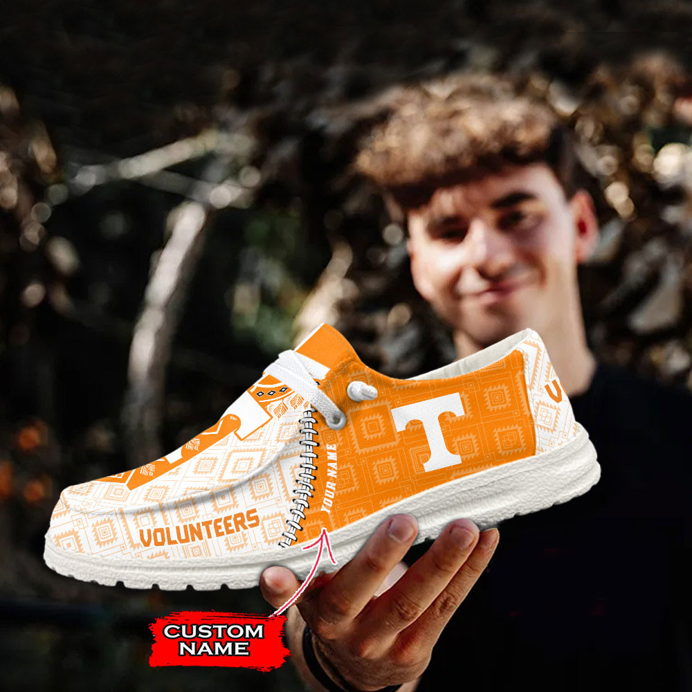 JWFancy Tennessee Volunteers Hey Dude Shoes Wally Men's Lace Up Loafers Comfortable For Men And Women