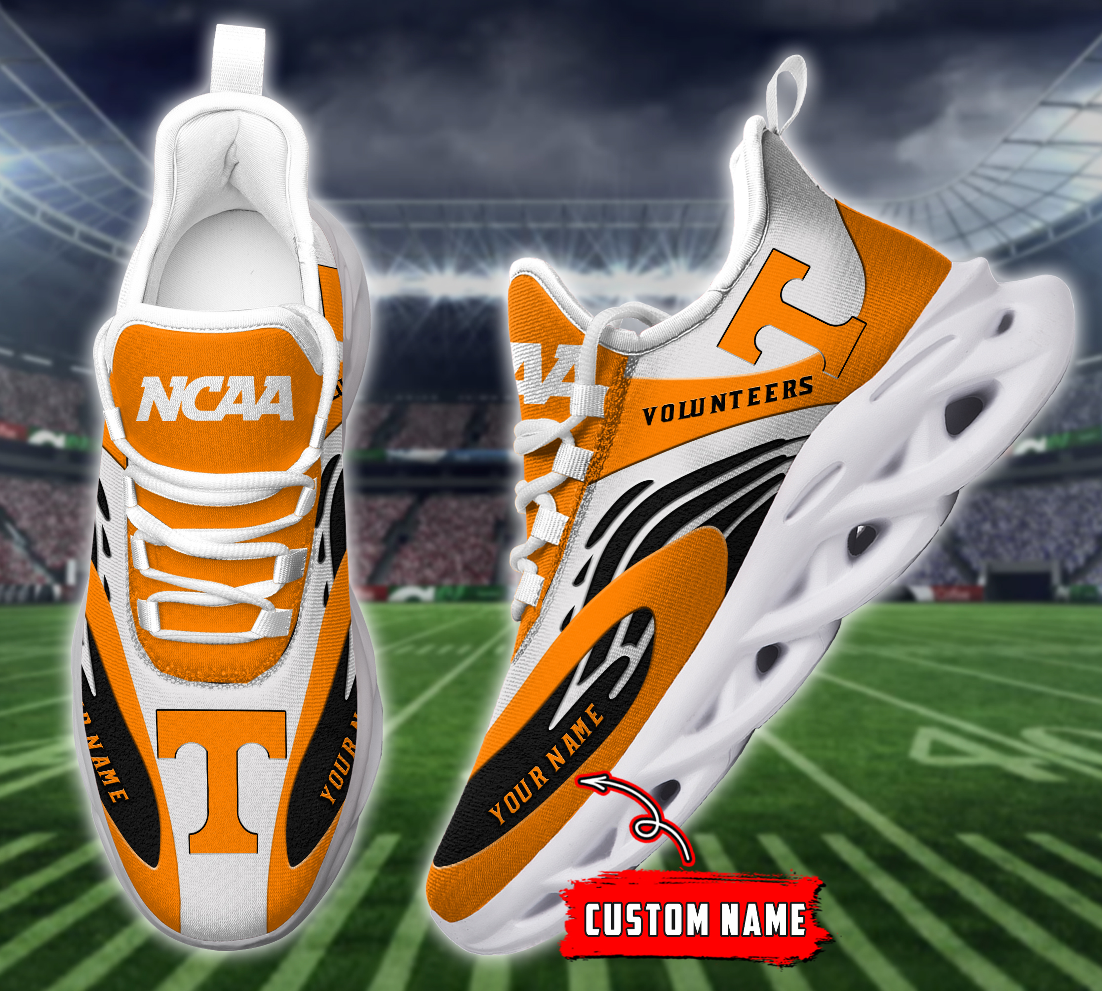 JWFancy Tennessee Volunteers NCAA Max Soul Shoes Sneakers For Men And Women