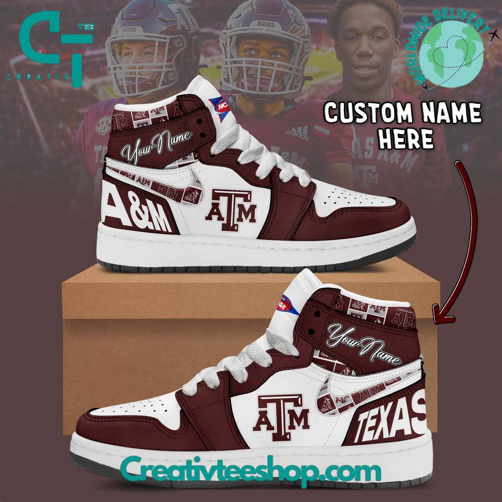 JWFancy Texas A&M Aggies AJ1 High Sneakers Shoes For Men And Women