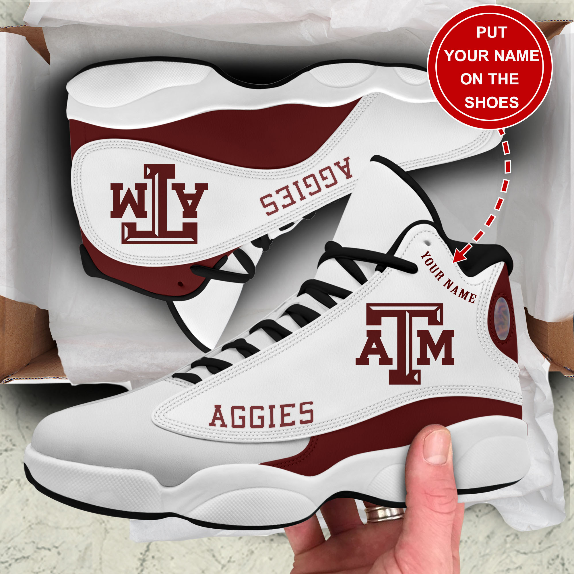 JWFancy Texas A&M Aggies AJ13 Sneakers Shoes For Men And Women