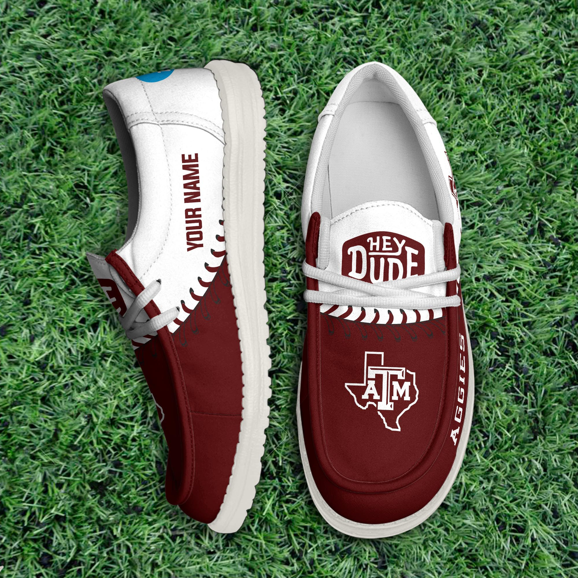 JWFancy Texas A&M Aggies Hey Dude Shoes Wally Men's Lace Up Loafers Comfortable For Men And Women
