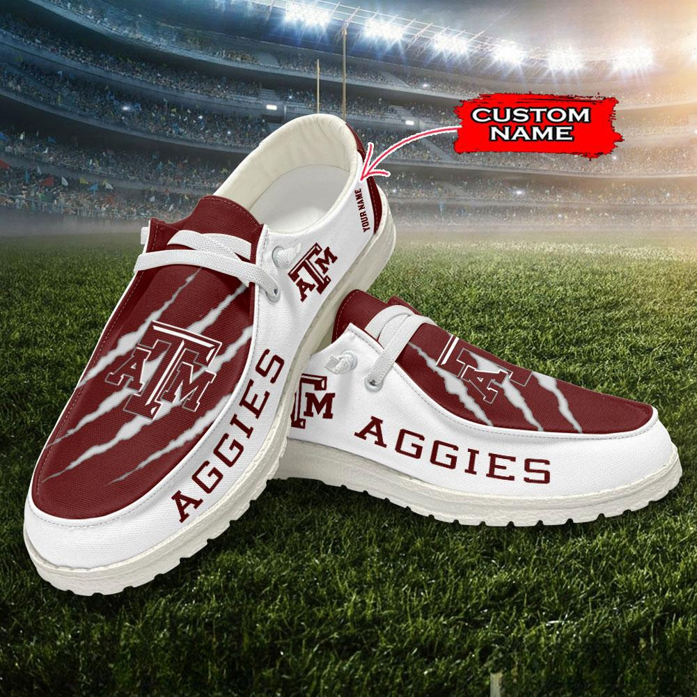 JWFancy Texas A&M Aggies Hey Dude Shoes Wally Men's Lace Up Loafers Comfortable For Men And Women