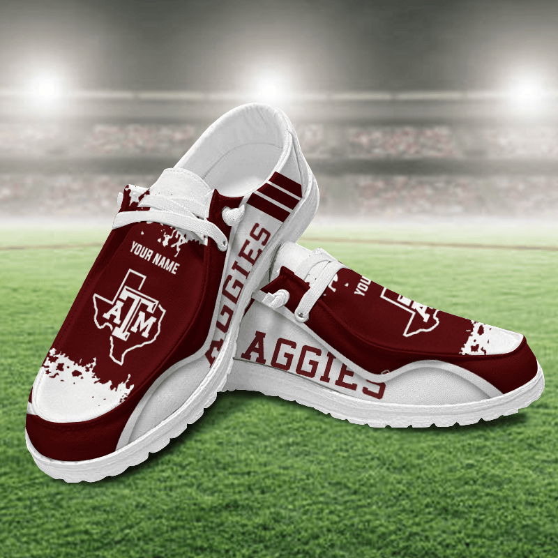 JWFancy Texas A&M Aggies Hey Dude Shoes Wally Men's Lace Up Loafers Comfortable For Men And Women