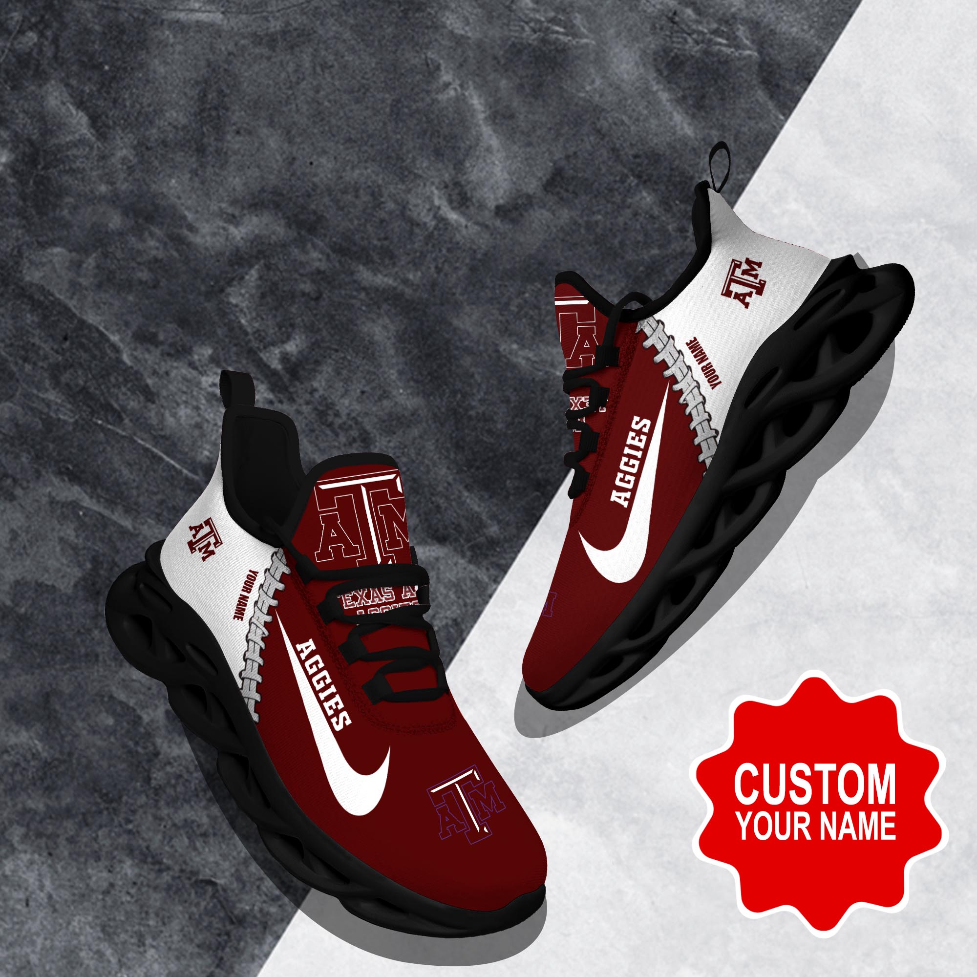JWFancy Texas A&M Aggies Max Soul Shoes Sneakers For Men And Women