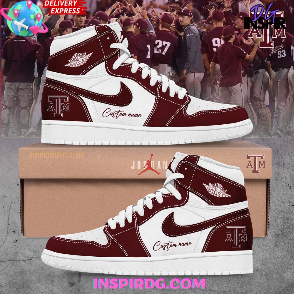 JWFancy Texas A&M AJ1 High Sneakers Shoes For Men And Women