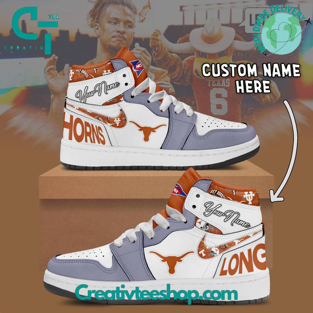 JWFancy Texas Longhorns AJ1 High Sneakers Shoes For Men And Women