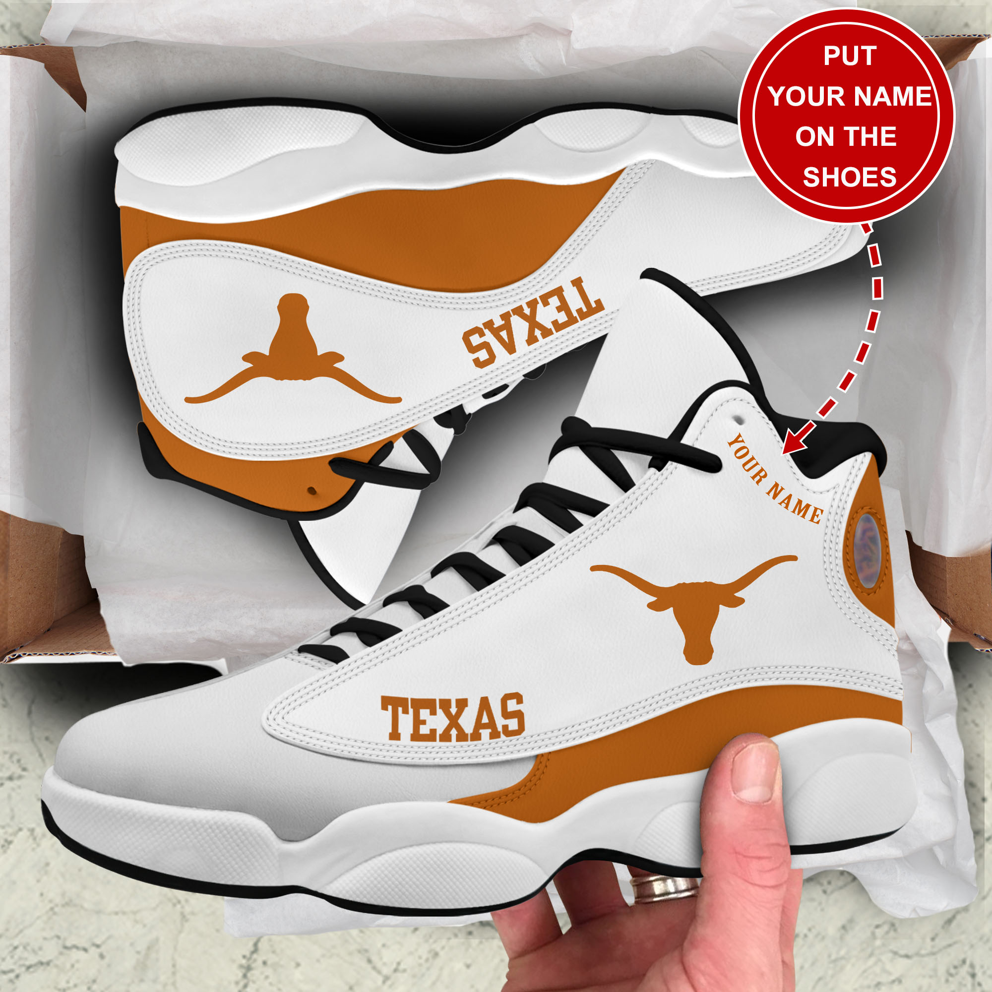 JWFancy Texas Longhorns AJ13 Sneakers Shoes For Men And Women
