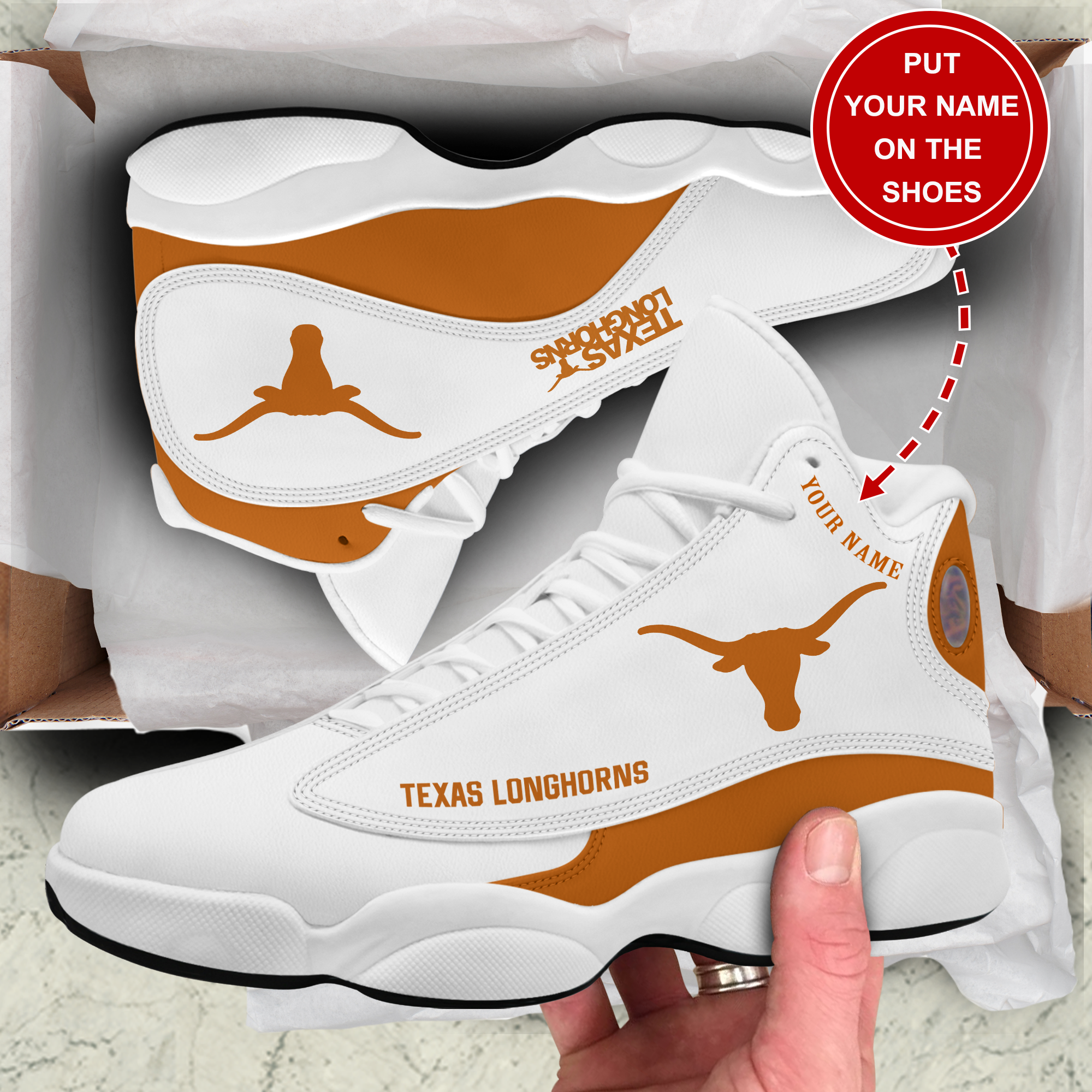JWFancy Texas Longhorns AJ13 Sneakers Shoes For Men And Women