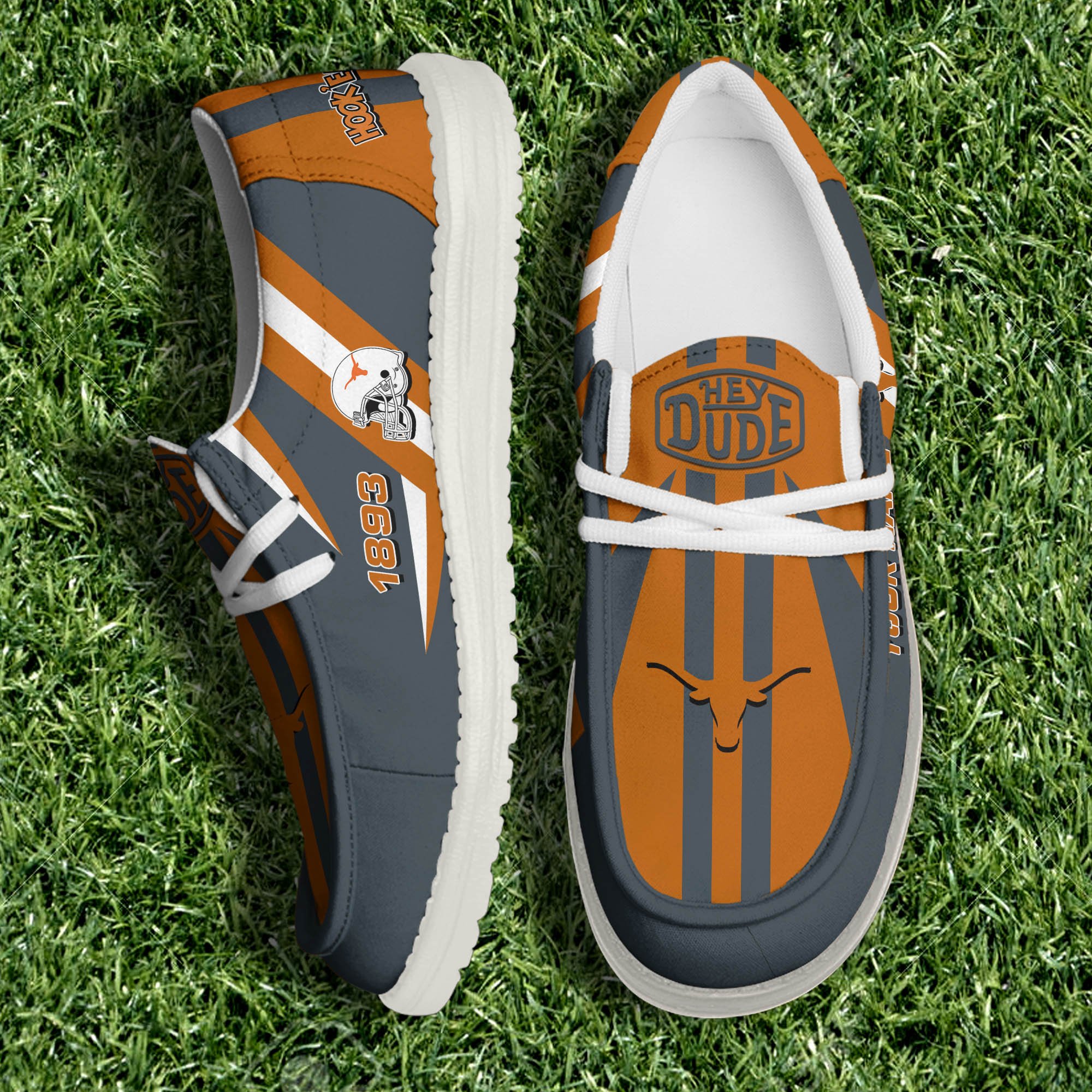 JWFancy Texas Longhorns Hey Dude Shoes Wally Men's Lace Up Loafers Comfortable For Men And Women