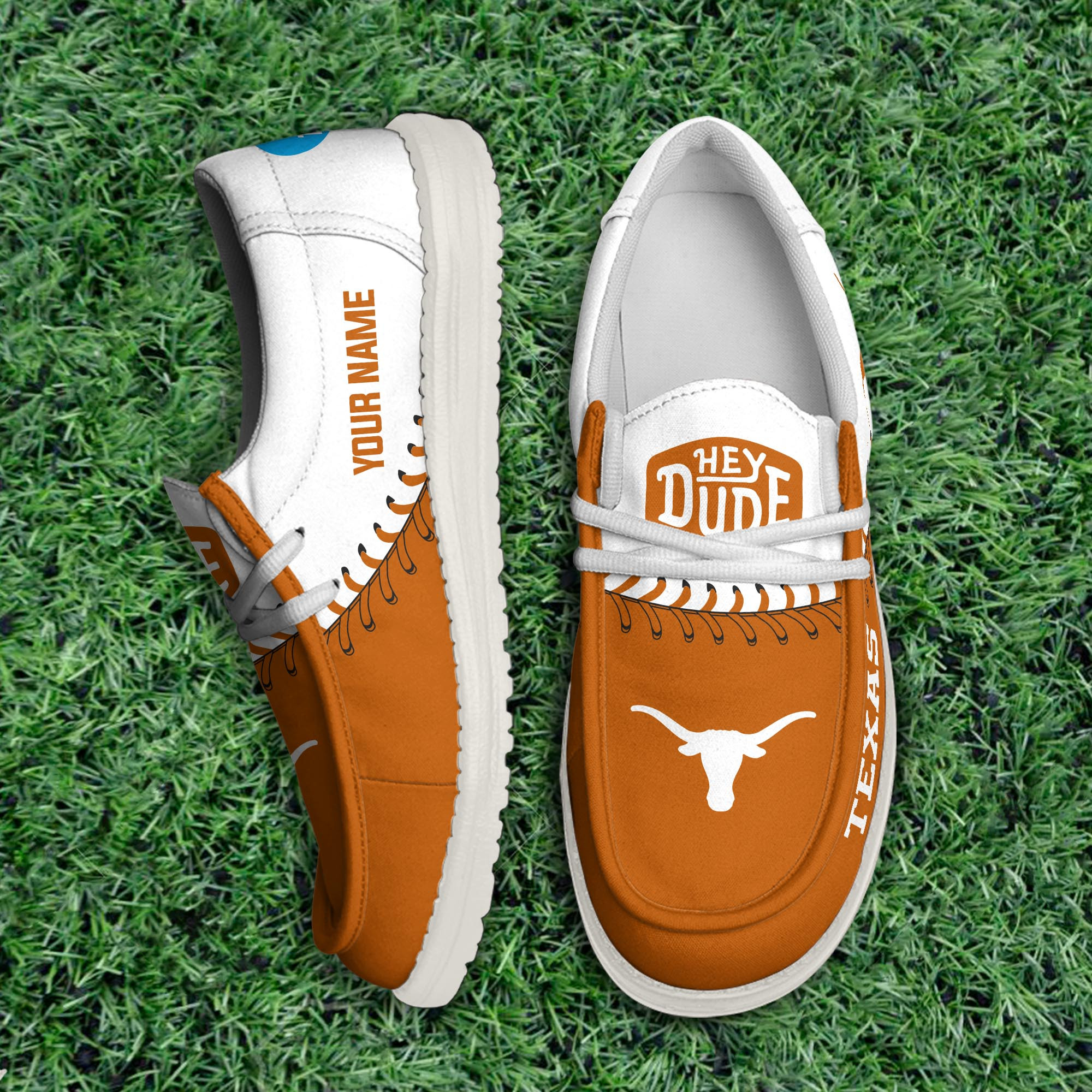 JWFancy Texas Longhorns Hey Dude Shoes Wally Men's Lace Up Loafers Comfortable For Men And Women