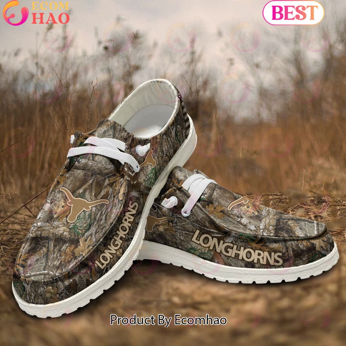 JWFancy Texas Longhorns Hey Dude Shoes Wally Men's Lace Up Loafers Comfortable For Men And Women