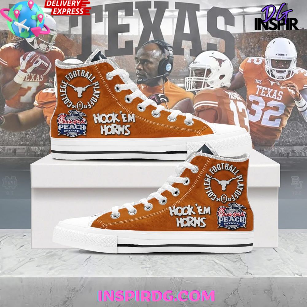 JWFancy Texas Longhorns High Top Canvas Sneakers Shoes For Men And Women