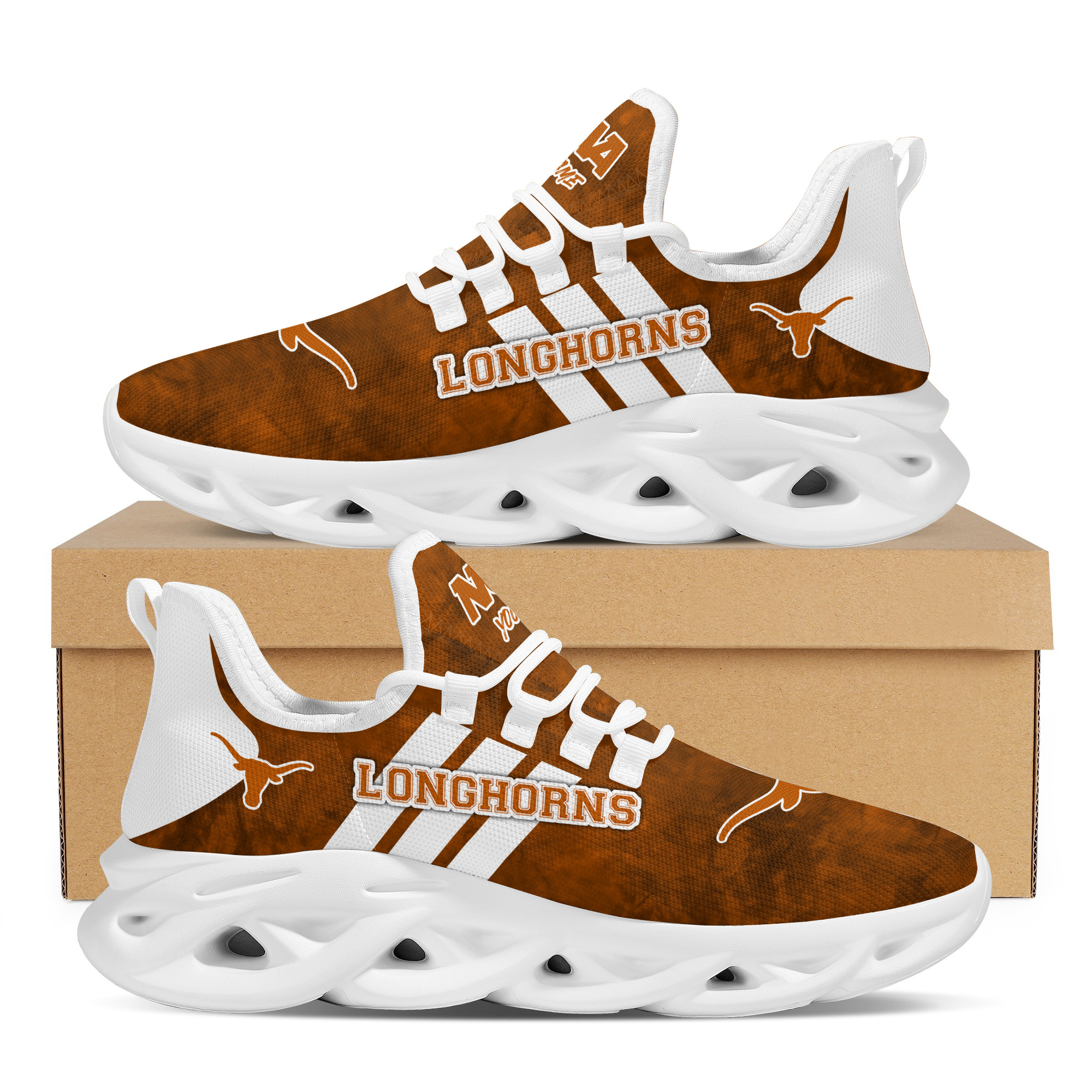 JWFancy Texas Longhorns Max Soul Shoes Sneakers For Men And Women