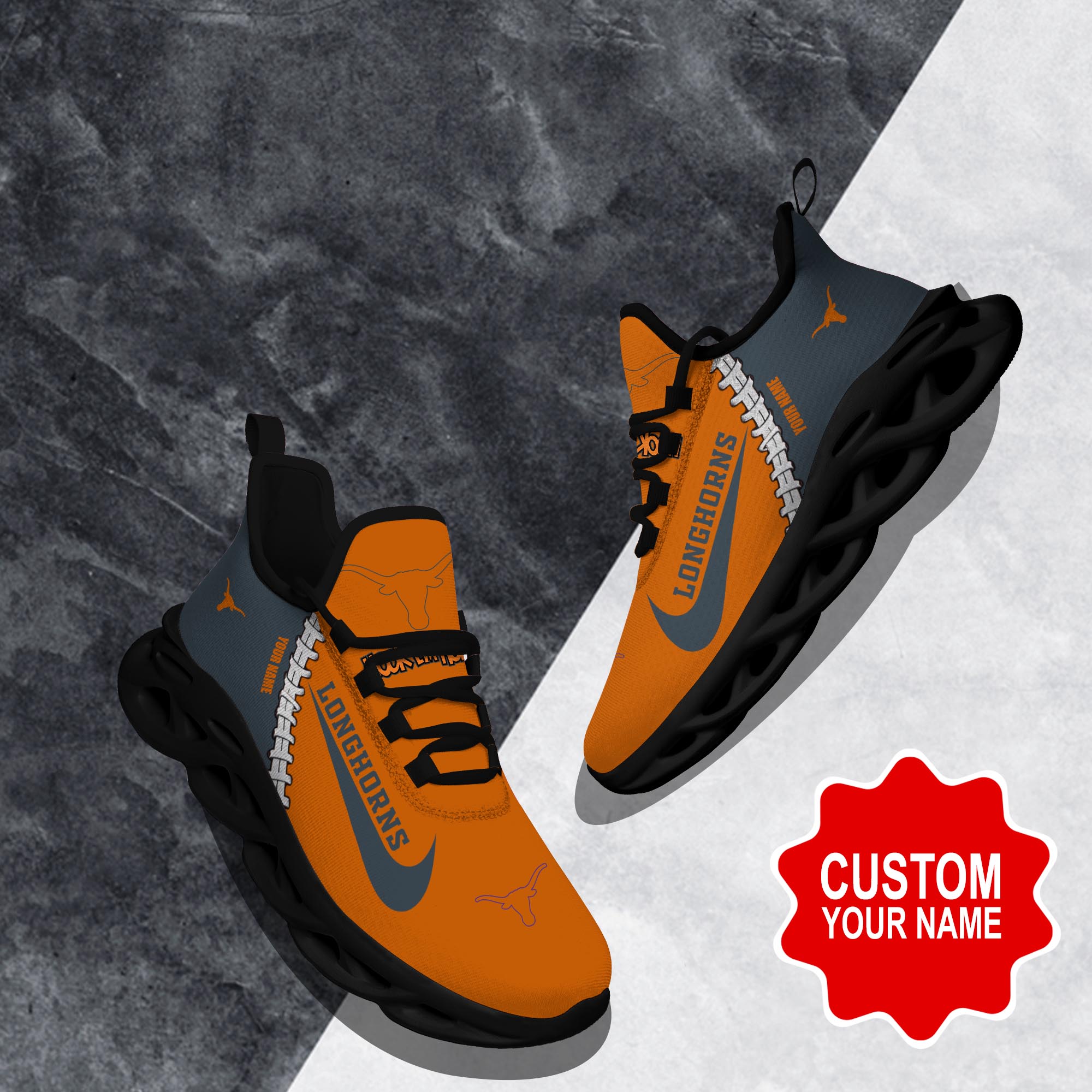 JWFancy Texas Longhorns Max Soul Shoes Sneakers For Men And Women