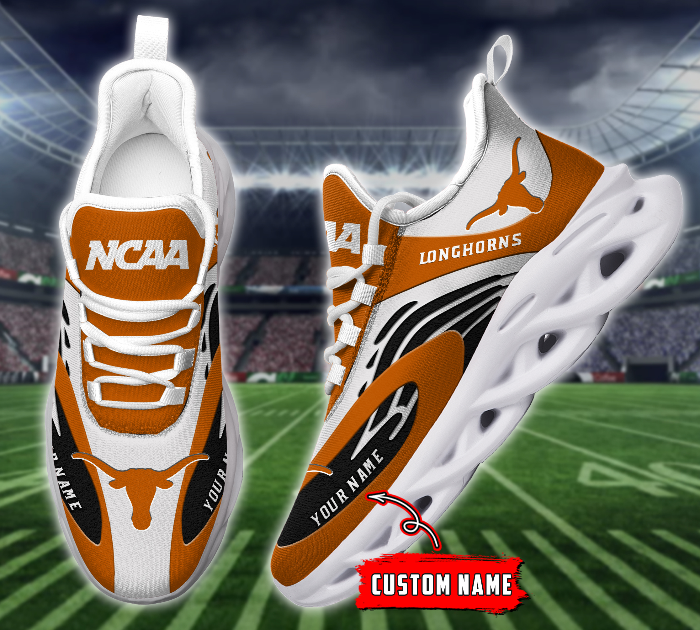 JWFancy Texas Longhorns NCAA Max Soul Shoes Sneakers For Men And Women