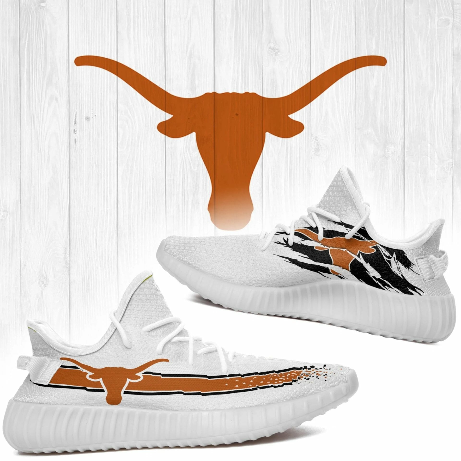 JWFancy Texas Longhorns Yeezy Boost Shoes For Men And Women