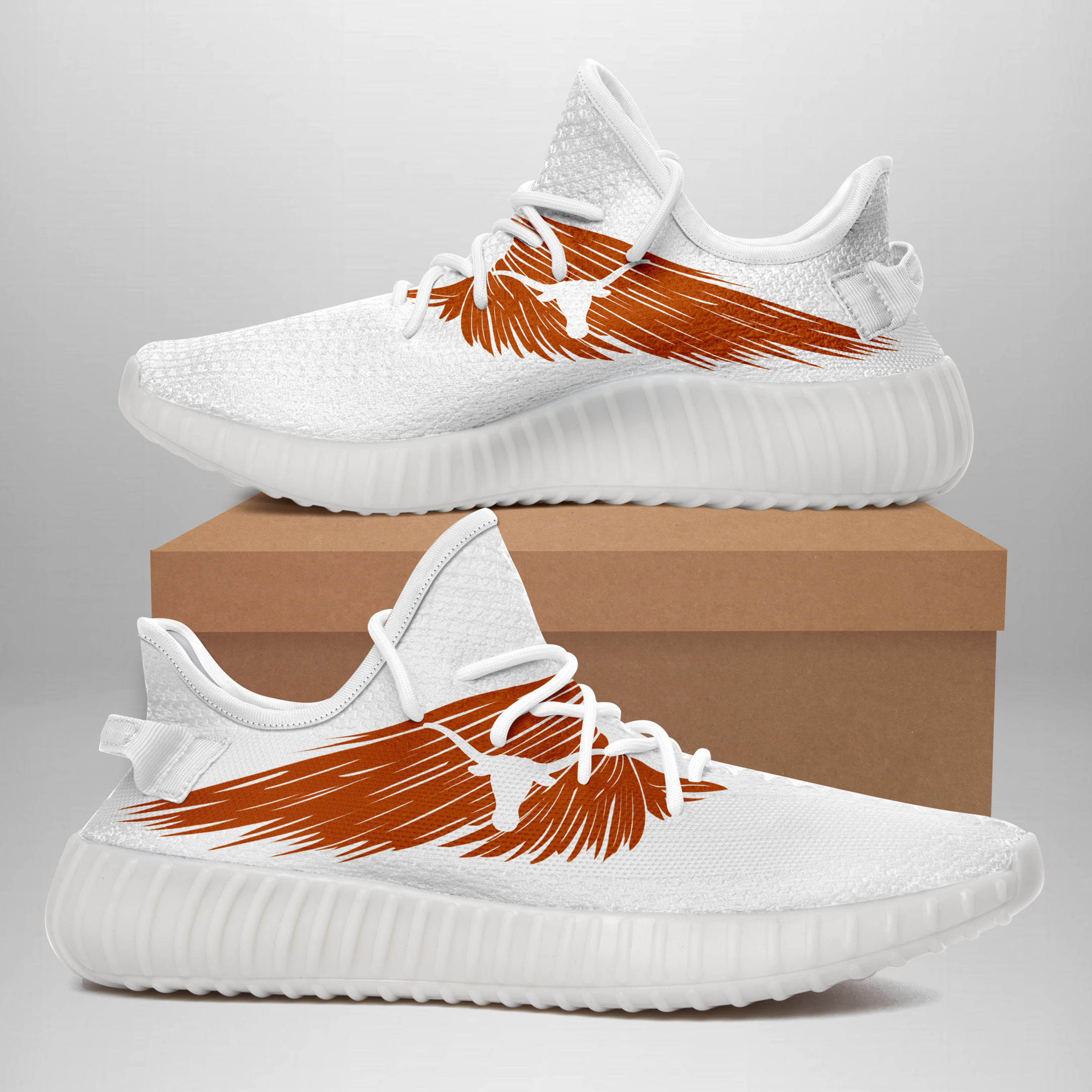 JWFancy Texas Longhorns Yeezy Boost Shoes For Men And Women