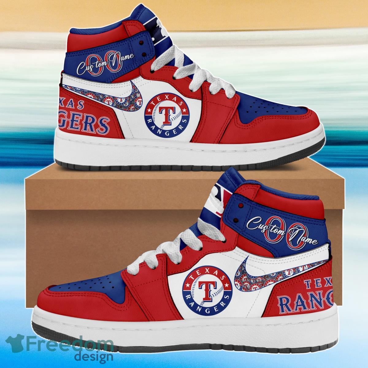 JWFancy Texas Rangers AJ1 High Sneakers Shoes For Men And Women