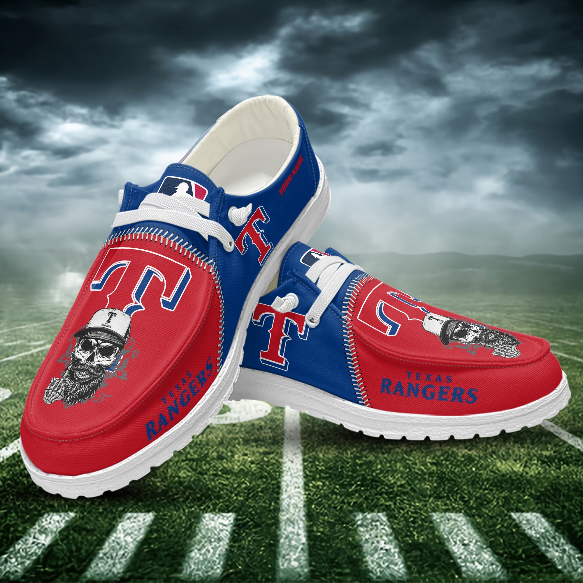 JWFancy Texas Rangers Hey Dude Shoes Wally Men's Lace Up Loafers Comfortable For Men And Women