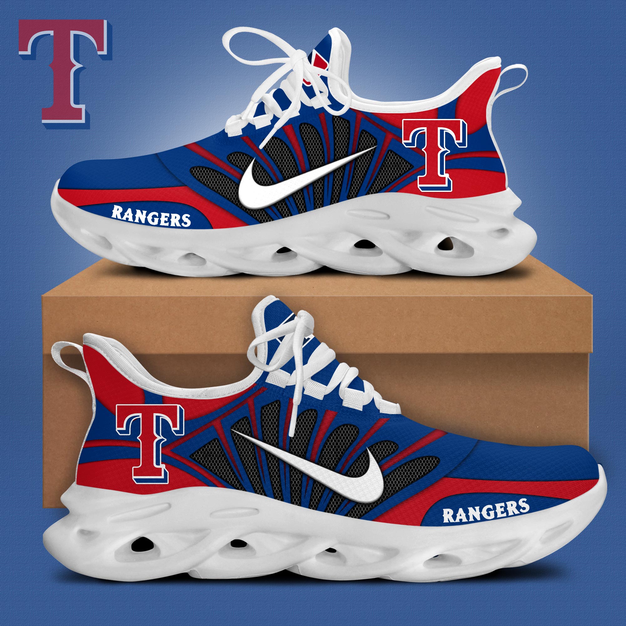 JWFancy Texas Rangers Max Soul Shoes Sneakers For Men And Women