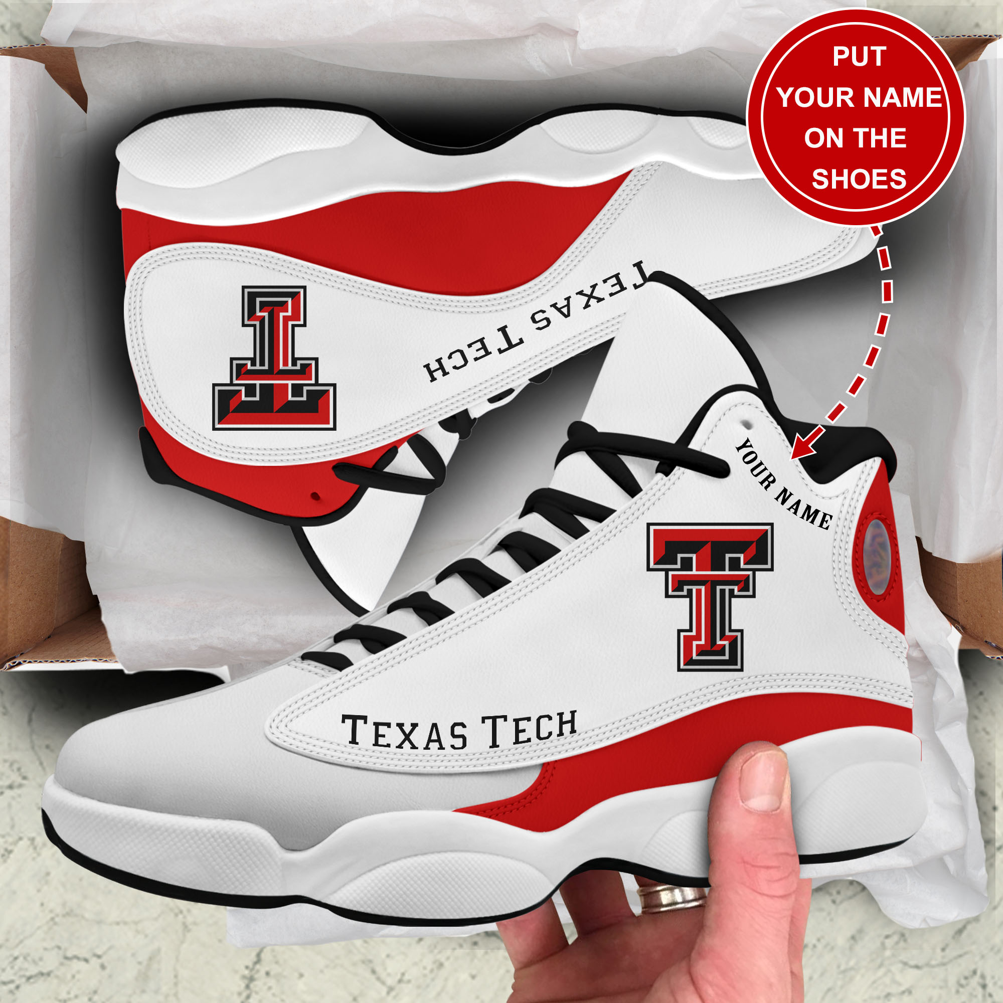 JWFancy Texas Tech Red Raiders AJ13 Sneakers Shoes For Men And Women