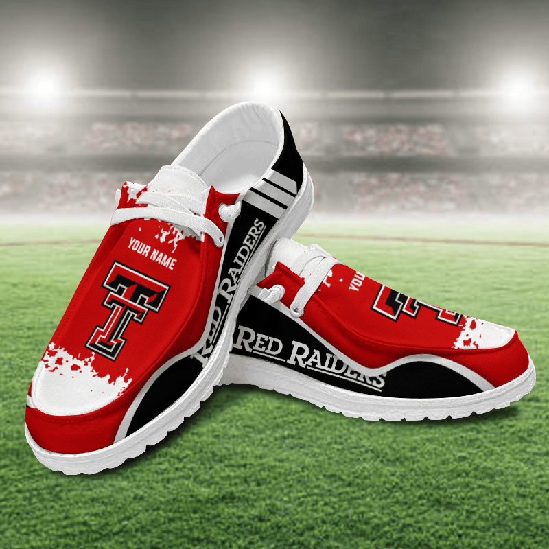 JWFancy Texas Tech Red Raiders Hey Dude Shoes Wally Men's Lace Up Loafers Comfortable For Men And Women