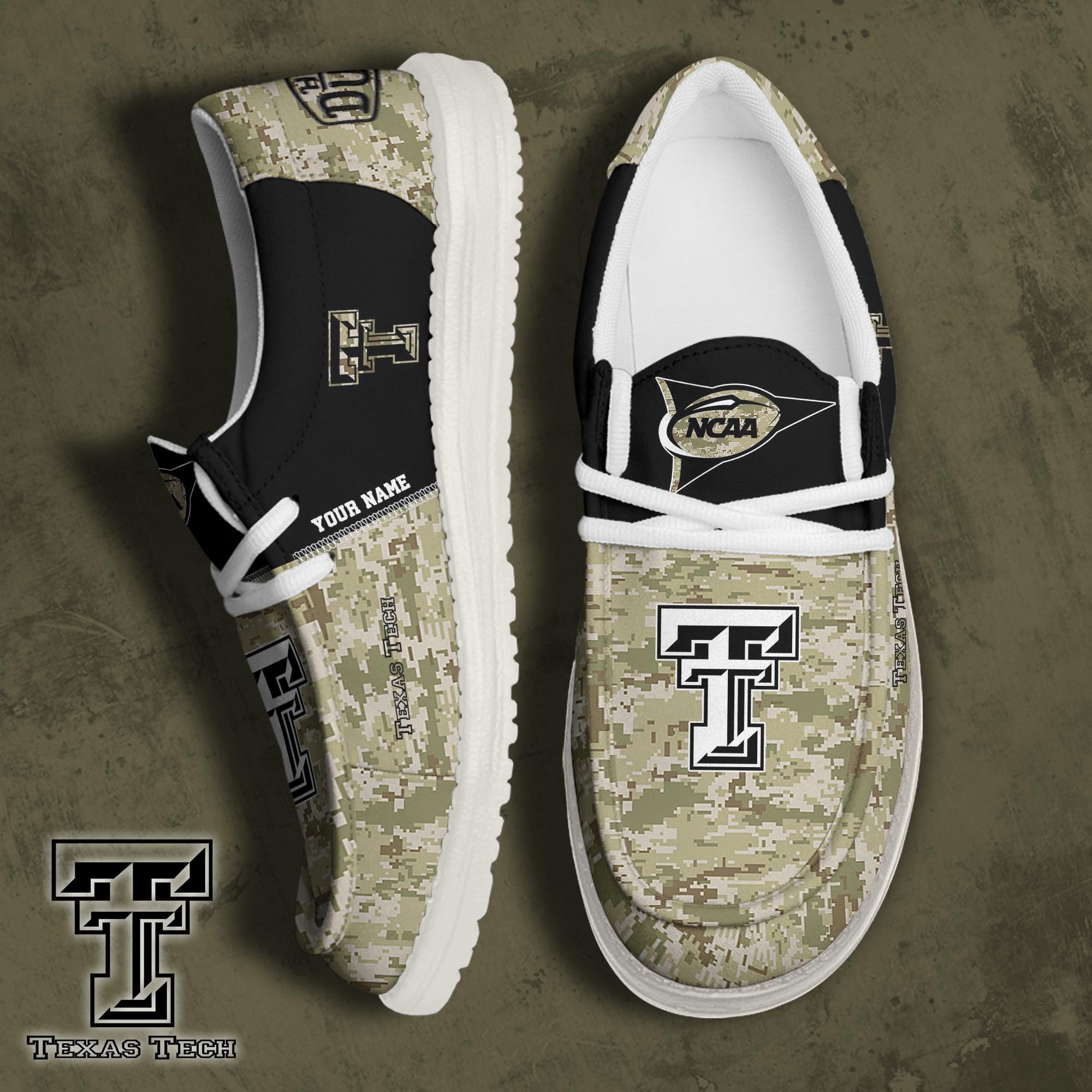 JWFancy Texas Tech Red Raiders Hey Dude Shoes Wally Men's Lace Up Loafers Comfortable For Men And Women
