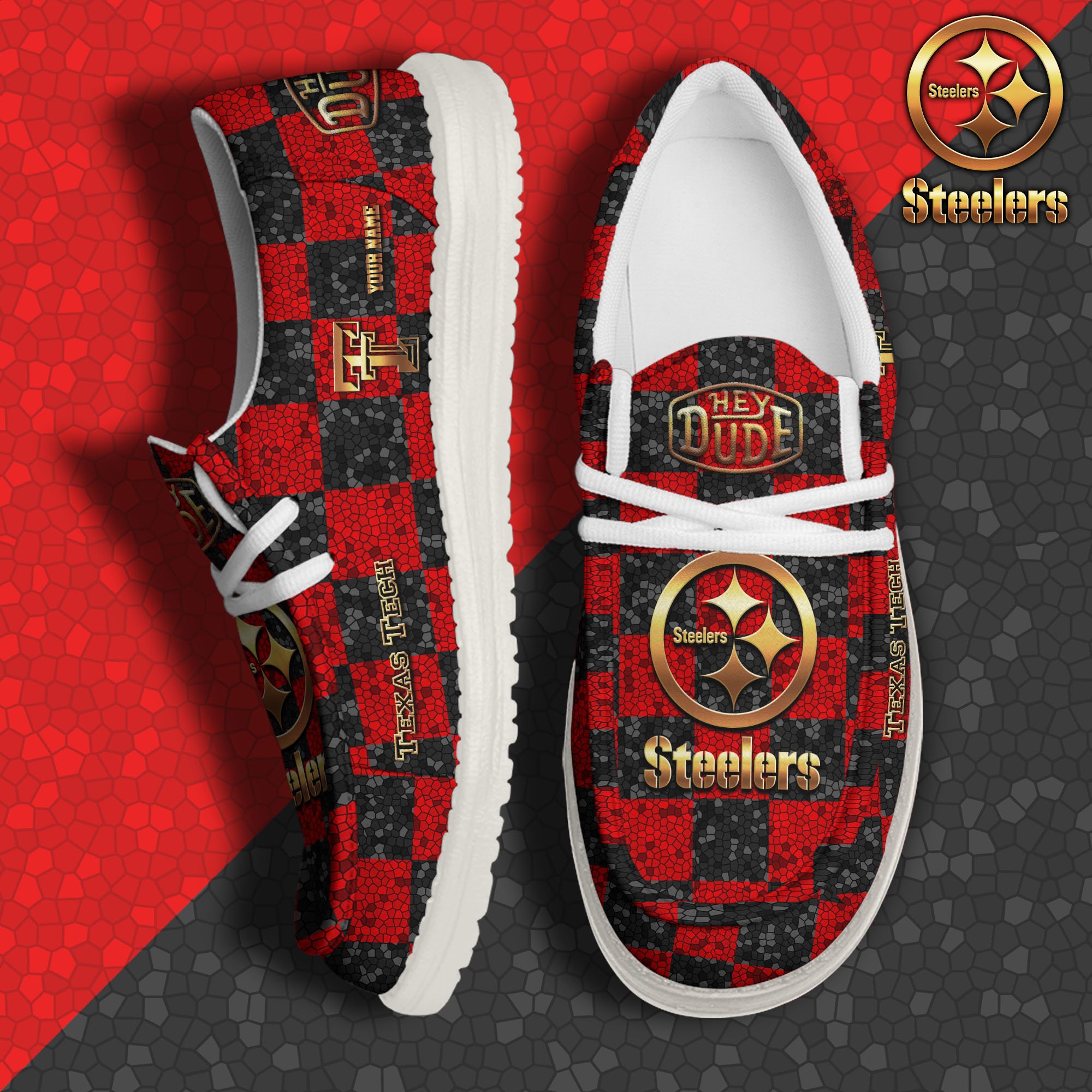 JWFancy Texas Tech Red Raiders Hey Dude Shoes Wally Men's Lace Up Loafers Comfortable For Men And Women