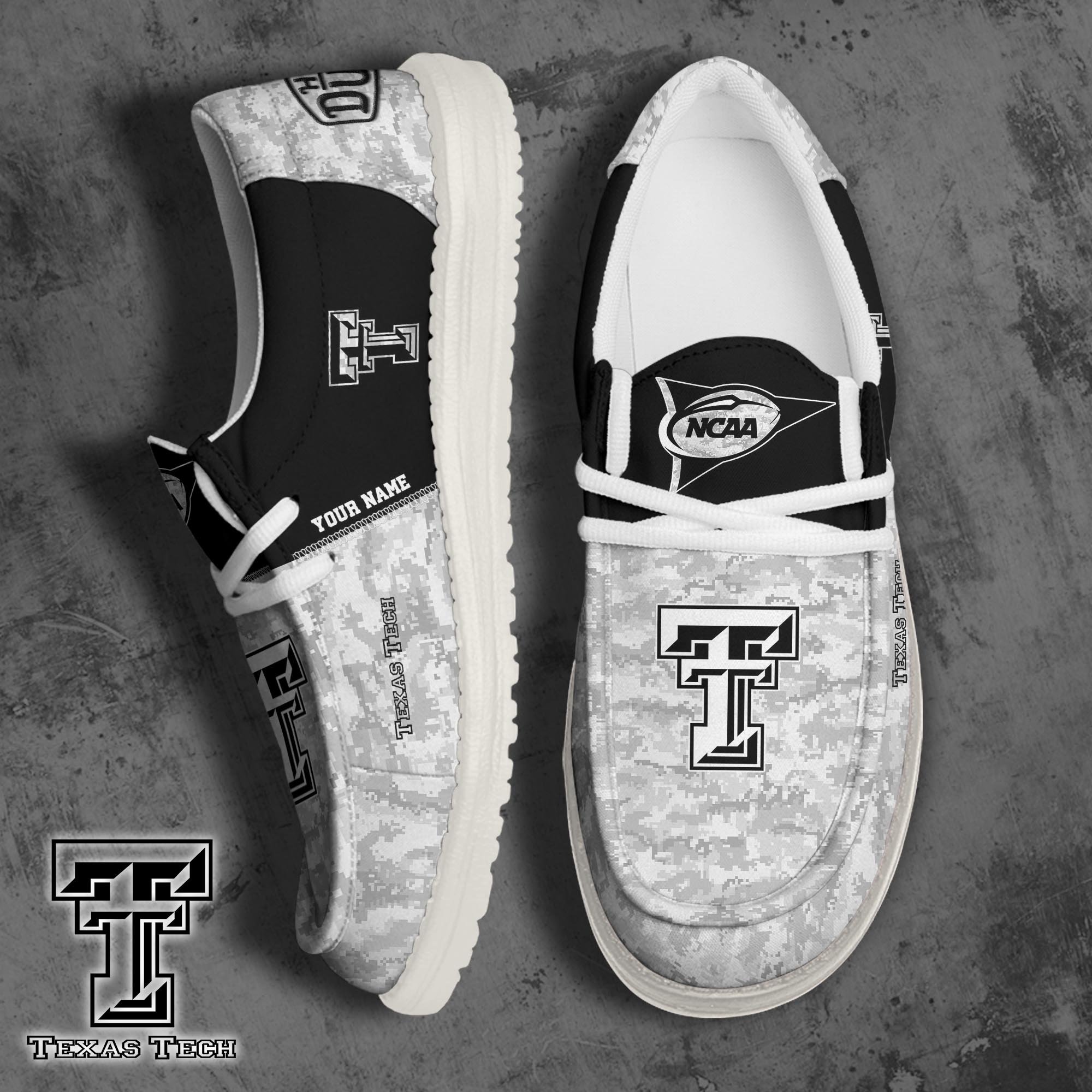 JWFancy Texas Tech Red Raiders Hey Dude Shoes Wally Men's Lace Up Loafers Comfortable For Men And Women