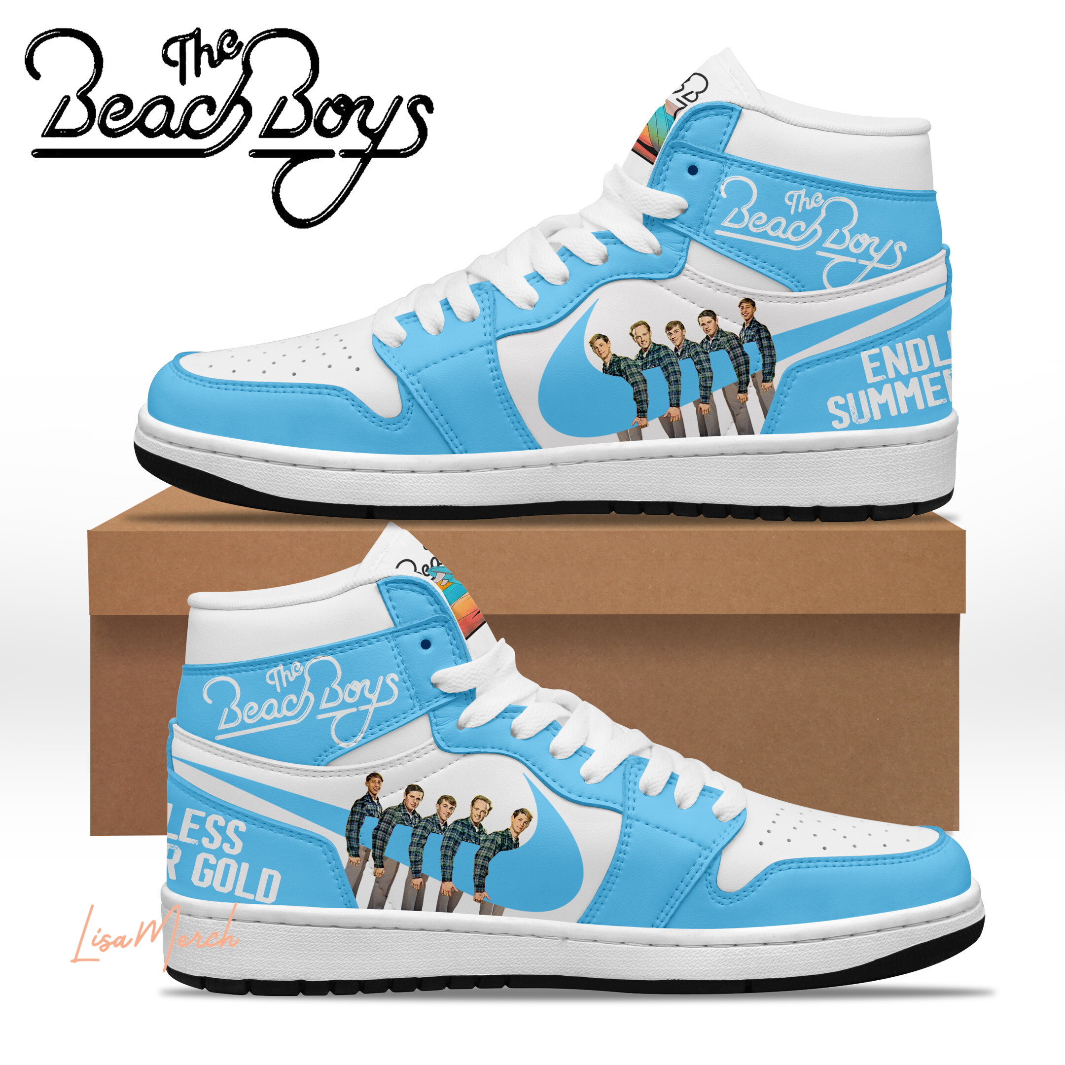 JWFancy The Beach Boys AJ1 High Sneakers Shoes For Men And Women
