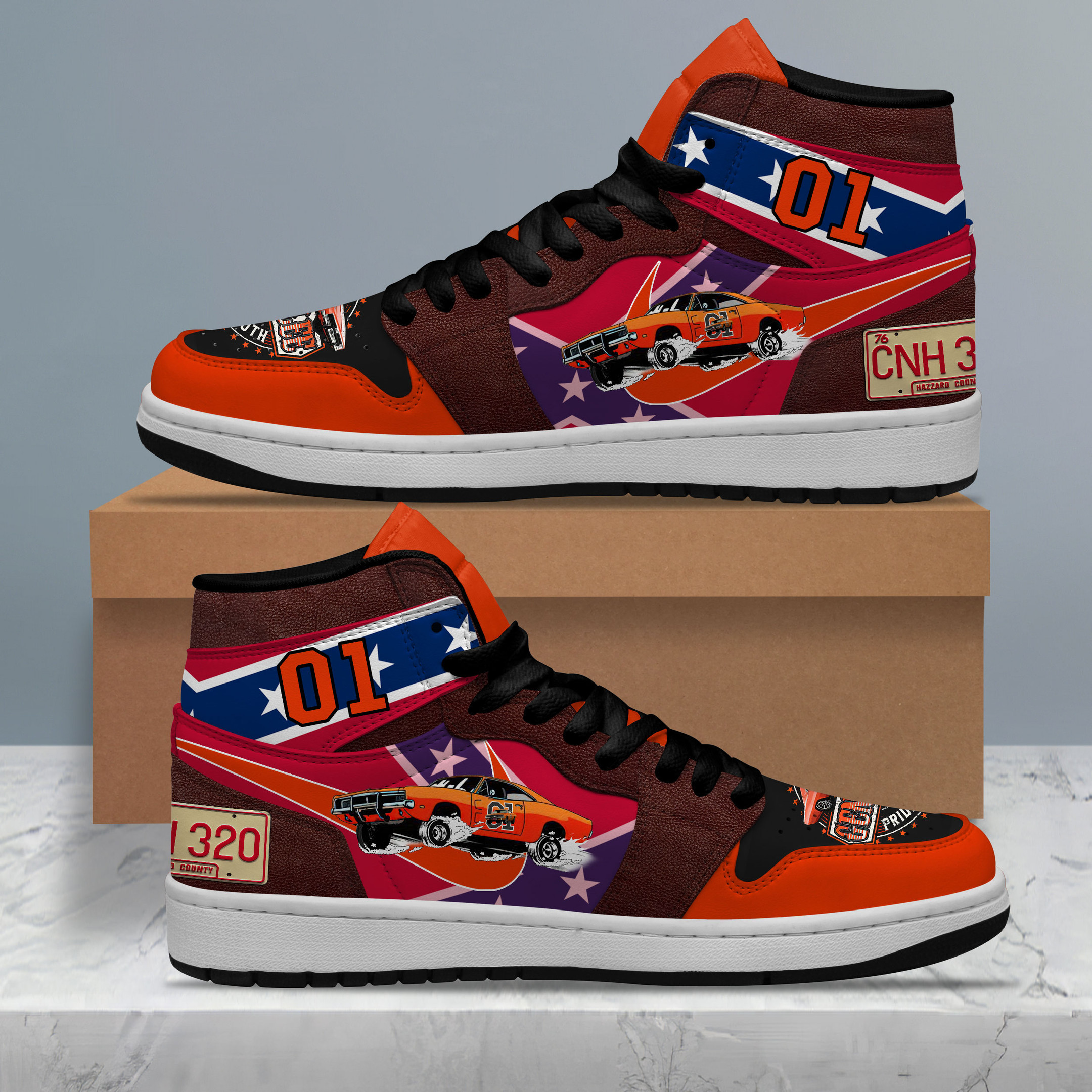 JWFancy The Dukes Of Hazzard AJ1 High Sneakers Shoes For Men And Women