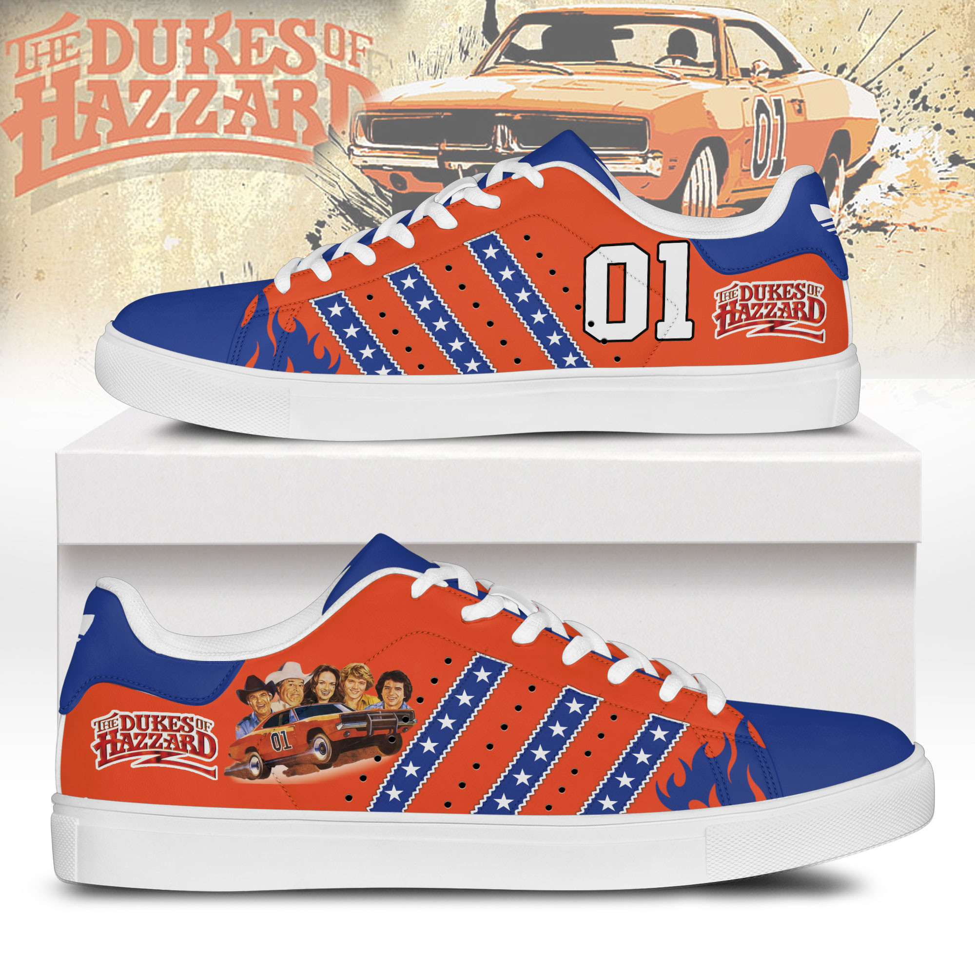 JWFancy The Dukes of Hazzard Skate Stan Shoes Sneakes For Men And Women