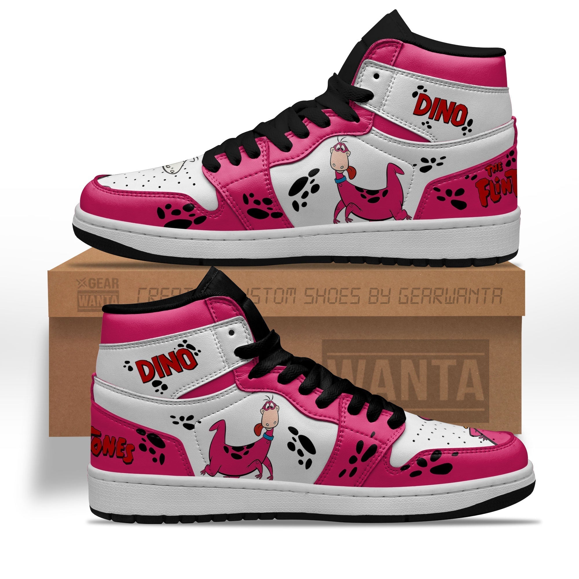 JWFancy The Flintstones Dino AJ1 High Sneakers Shoes For Men And Women