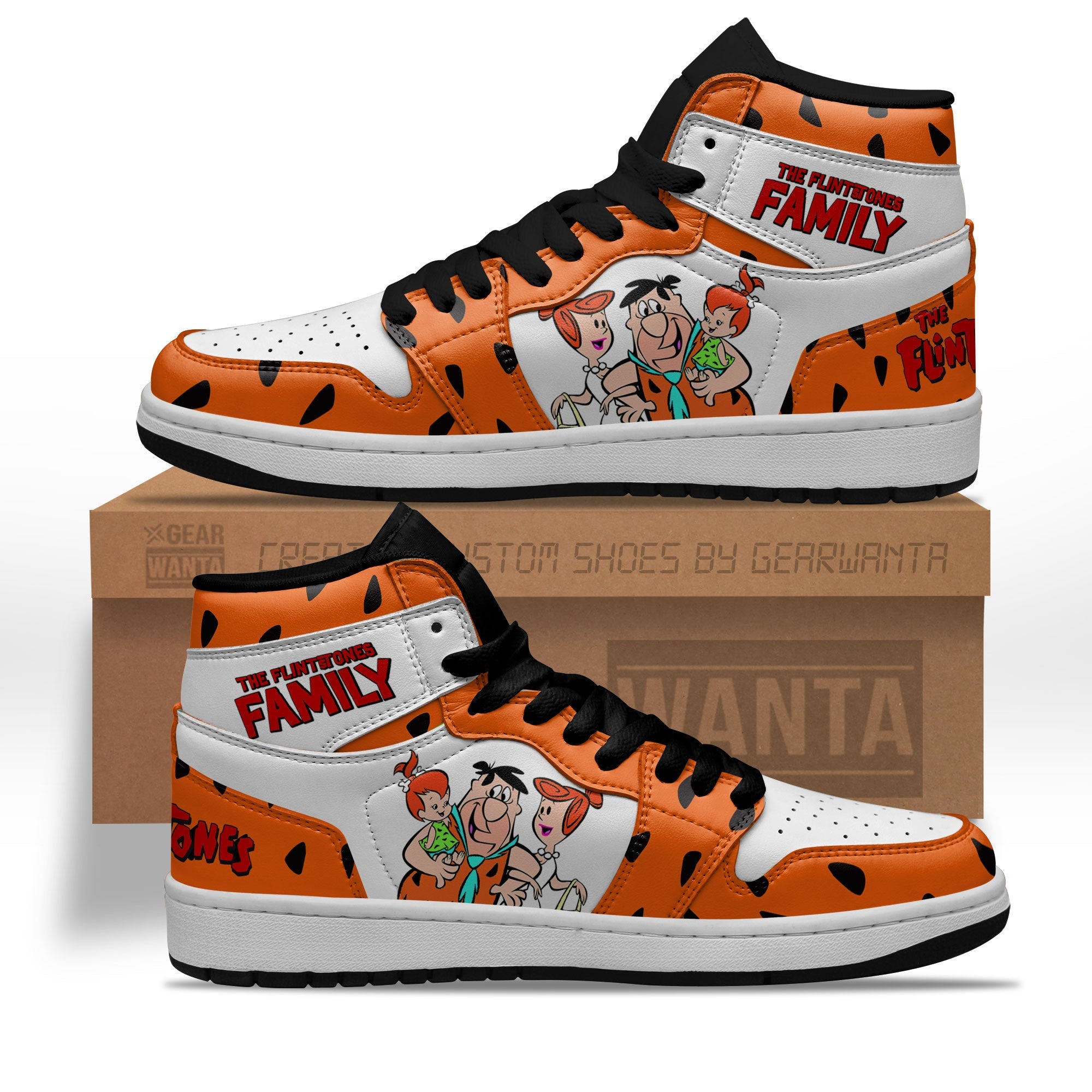 JWFancy The Flintstones Family AJ1 High Sneakers Shoes For Men And Women